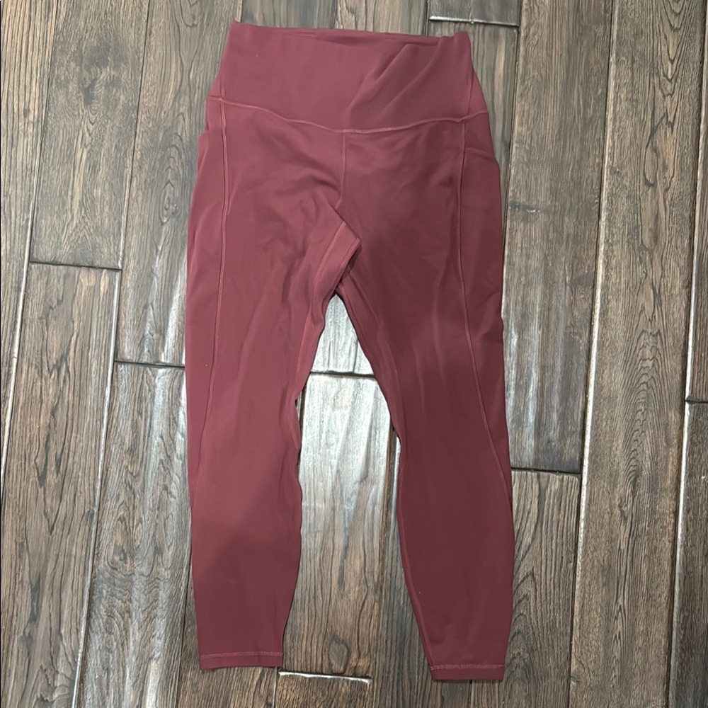 Burgundy High-Waisted Leggings